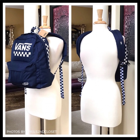 VANS LOGO SKATER LARGE CAMPUS TRAVEL BACKPACK - Picture 4 of 8